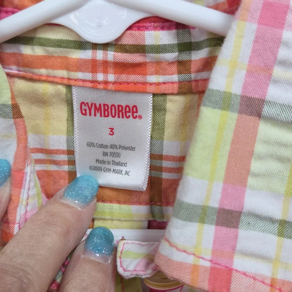 Vintage Y2K 2009 GYMBOREE girls plaid shirt Size 3